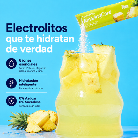 Electrolitos en Polvo Sabor Piña 12 Sticks