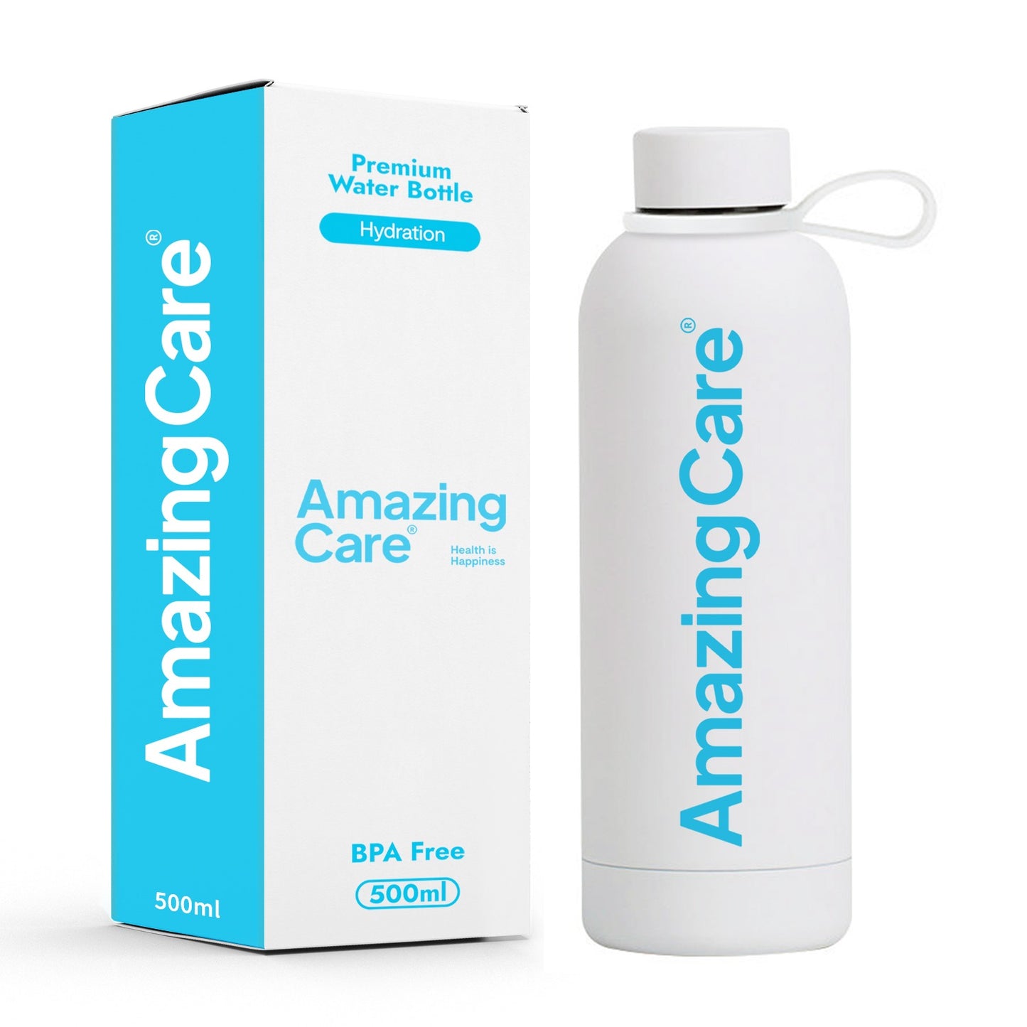 Botella Térmica Insulada Blanca 500ml - Amazing Care® | Electrolitos Hidratantes