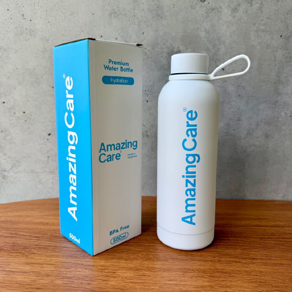 Botella Térmica Insulada Blanca 500ml - Amazing Care® | Electrolitos Hidratantes
