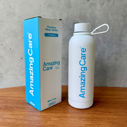 Botella Térmica Insulada Blanca 500ml - Amazing Care® | Electrolitos Hidratantes