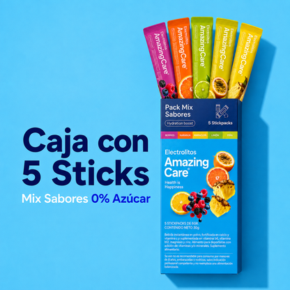 Electrolitos en Polvo Mix Sabores 5 Sticks