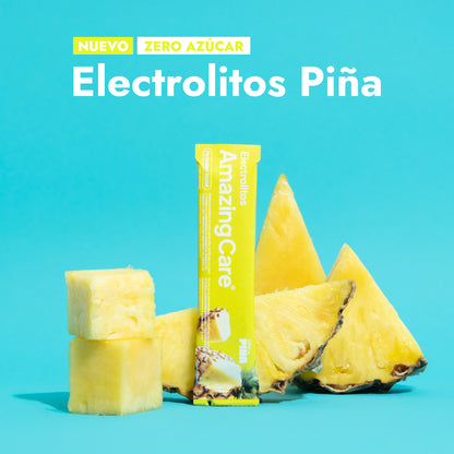 Electrolitos en Polvo Sabor Piña 30 Sticks - Amazing Care® | Electrolitos Hidratantes