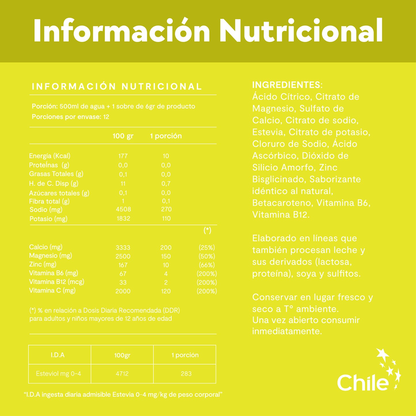 Electrolitos Sabor Piña - Bebida Hidratante en Polvo 12 sticks - Amazing Care® | Electrolitos Hidratantes