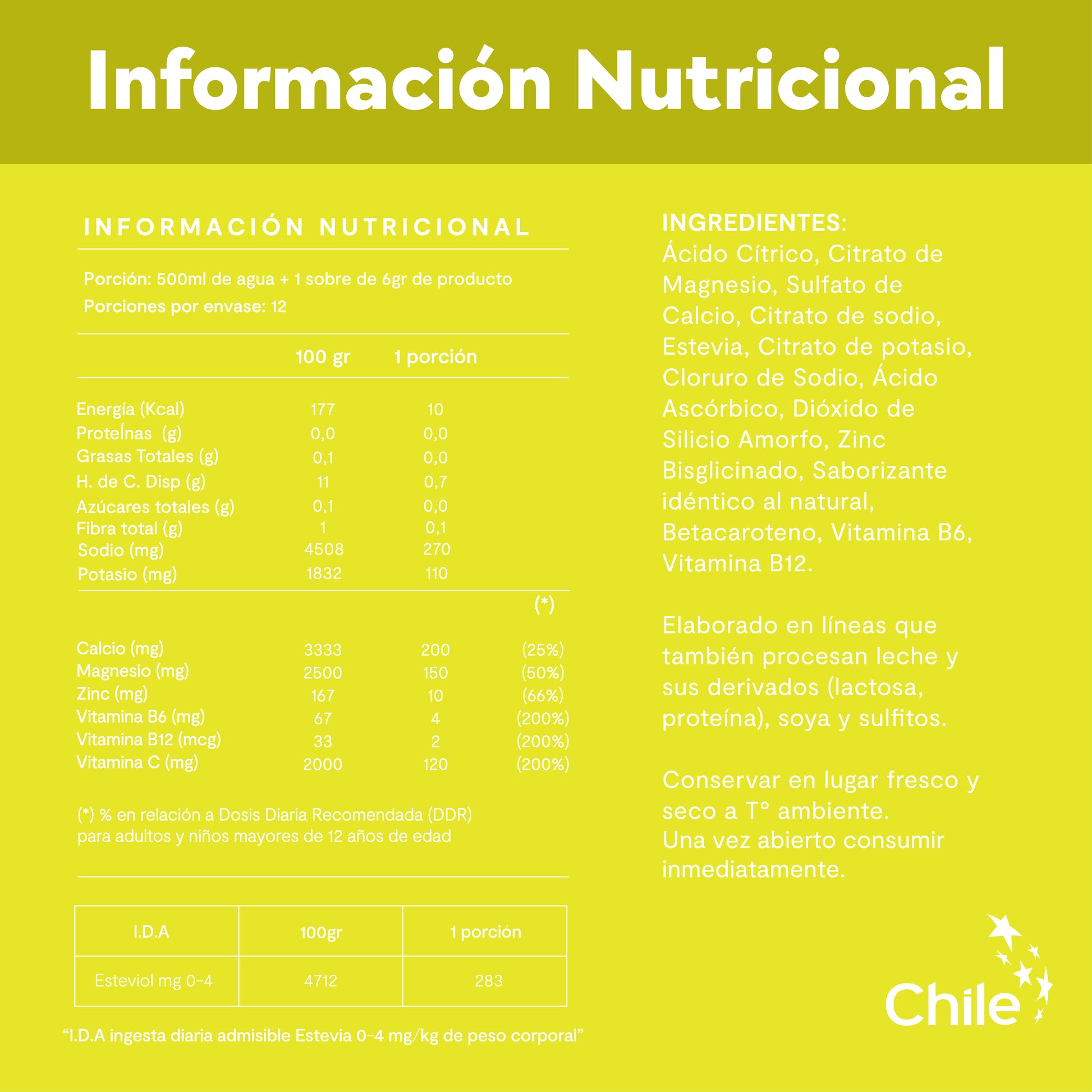 Electrolitos Sabor Piña - Bebida Hidratante en Polvo 12 sticks - Amazing Care® | Electrolitos Hidratantes