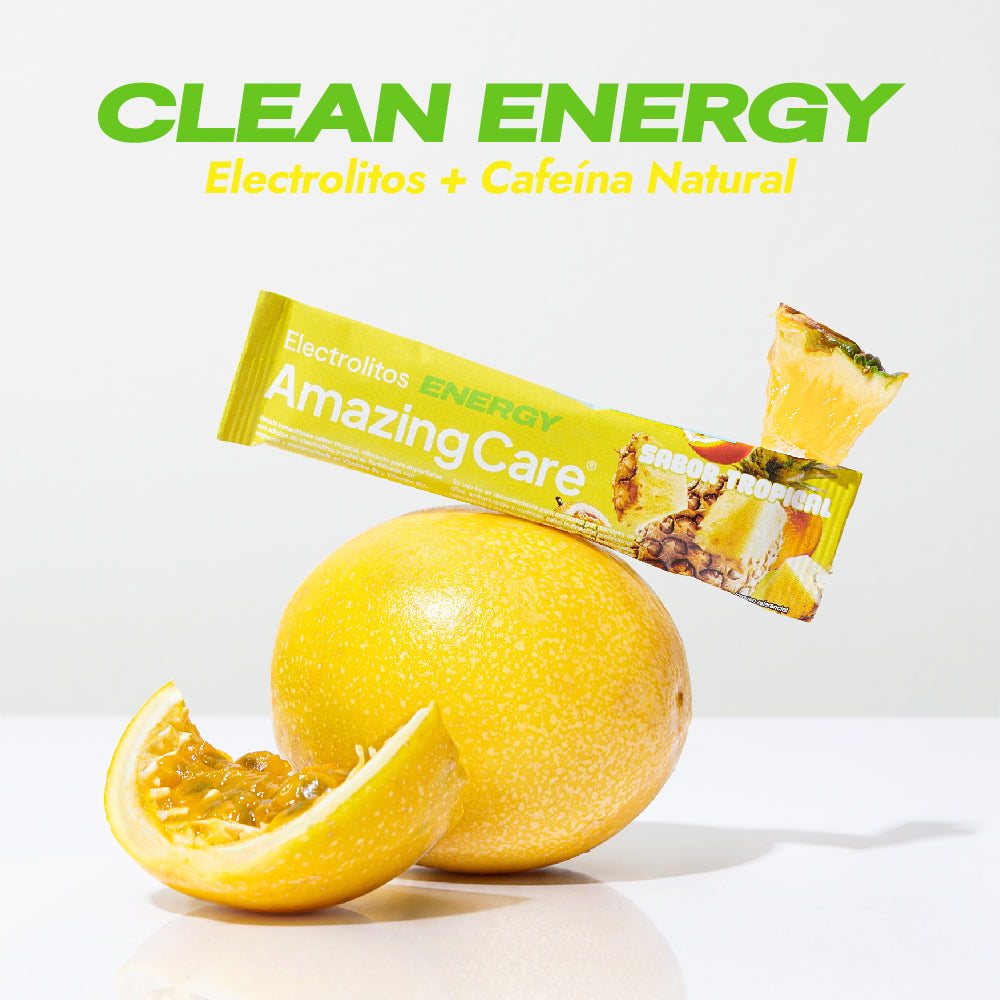 Electrolitos en Polvo Energy Sabor Tropical 10 Sticks - Amazing Care® | Electrolitos Hidratantes