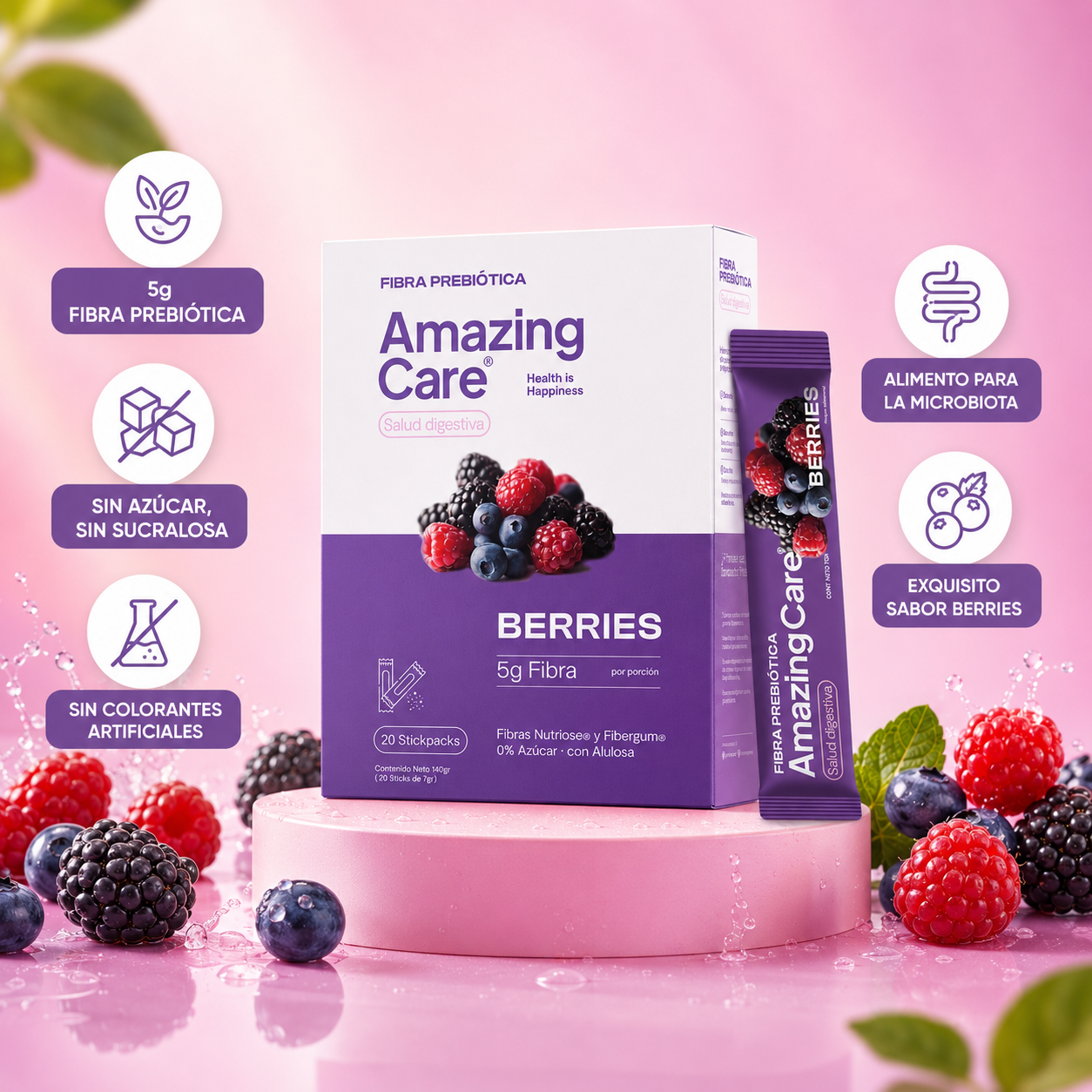 Pack Wellness: Electrolitos Mix Sabores + Fibra Prebiótica - Amazing Care® | Electrolitos Hidratantes