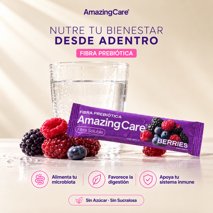 Fibra Prebiótica Sabor Berries 20 Sticks - Amazing Care® | Electrolitos Hidratantes