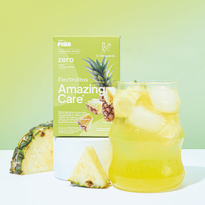 Electrolitos en Polvo Sabor Piña 30 Sticks - Amazing Care® | Electrolitos Hidratantes