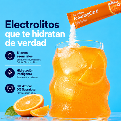 Electrolitos en Polvo Sabor Naranja 12 Sticks