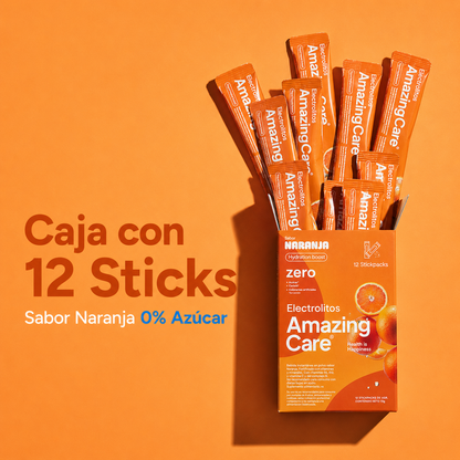 Electrolitos en Polvo Sabor Naranja 12 Sticks