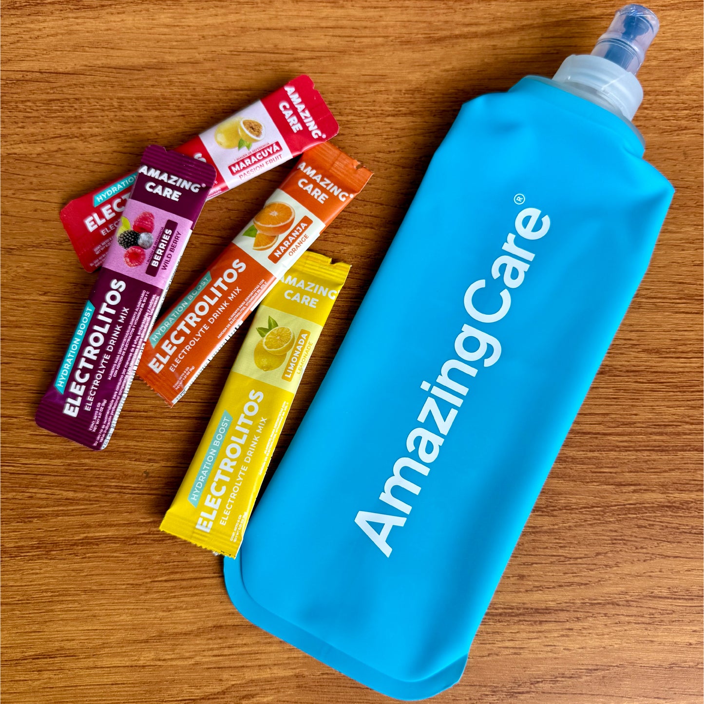 Botella Soft Flask Running 500ml - Amazing Care® | Electrolitos Hidratantes